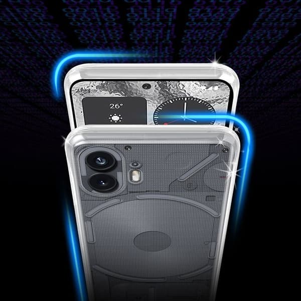 Transparent stötsäker silikonfodral för Nothing Phone 2 Vit