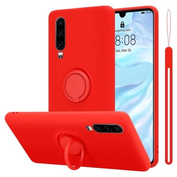 Coque - CADORABO - Huawei P30 - Silikon TPU - Stötbeständighet - Tunn Röd Design Röd