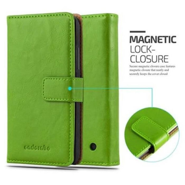 Cadorabo Fodral Nokia Lumia 640 GREEN PRE LUXURY Fodral Fodral Fodral Magnetskydd stöder stativ och kortplats