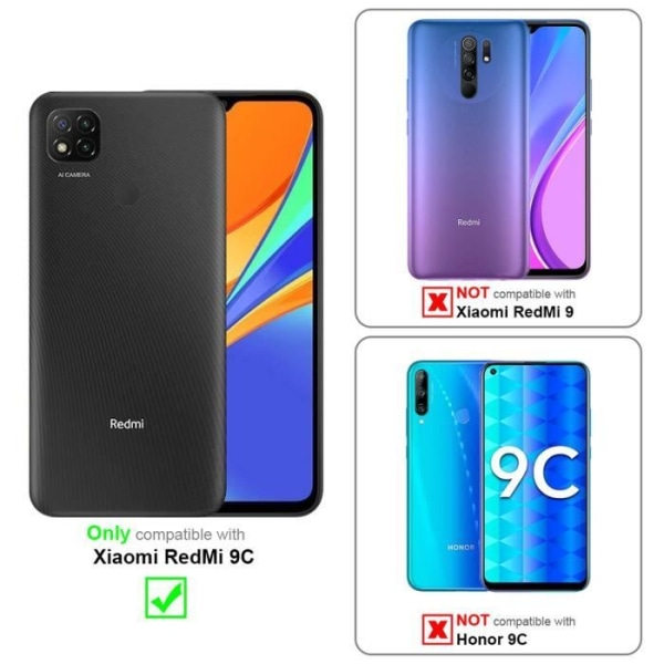 Coque - CADORABO - Xiaomi Redmi 9C - Skydd i silikon TPU - Tunn och lätt design - Transparent Transparent