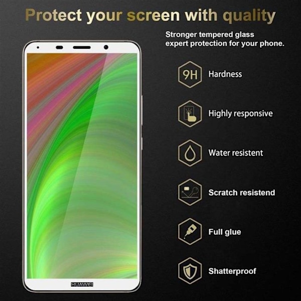 3x Helt Transparent Härdat Skyddsglas för Huawei MATE 10 / NOVA 2i Film med Hård Vit Härdat Glas Vit
