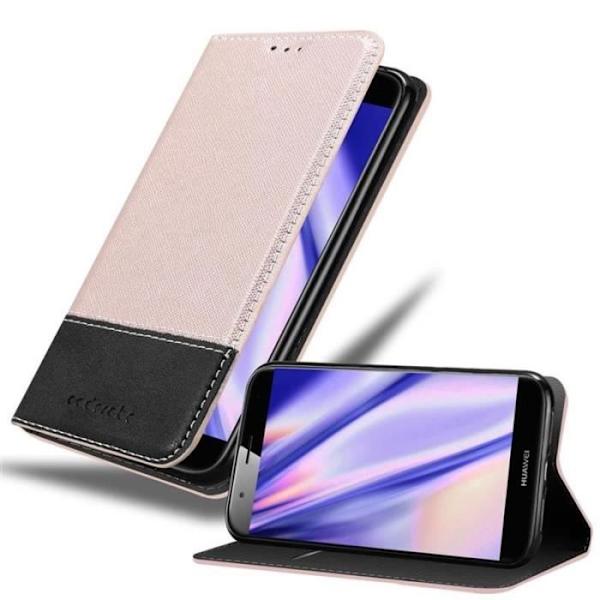 Coque plånbok - CADORABO - Huawei G7 PLUS / G8 / GX8 - Syntetläder - Magnetstängning - Ställfunktion Svart