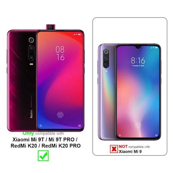Mobilfodral - CADORABO - Xiaomi Mi 9T / Mi 9T PRO / RedMi K20 - Syntetiskt läder - Blommigt - Ställfunktion Blommig grå