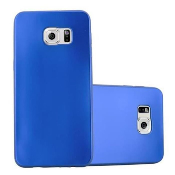 Samsung Galaxy S6 EDGE-fodral i METALLIC BLUE från Cadorabo (METALLIC MATTE Design) Ultratunt mjukt silikon TPU-gelskydd