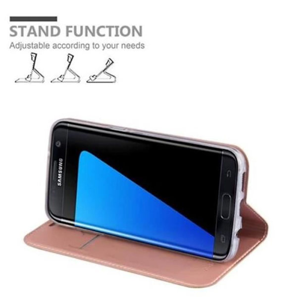 Samsung Galaxy S7 EDGE Fodral i CLASSY ROSÉ GOLD från Cadorabo (METALLIC MATT Design) Fullt skyddsfodral med Flip Flip
