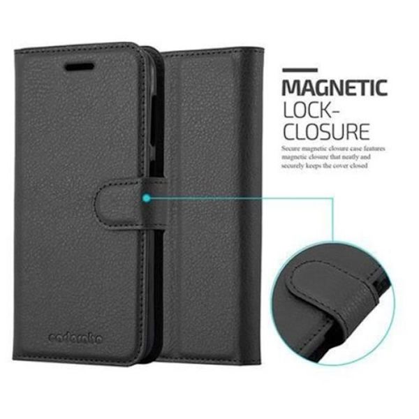 Cadorabo Fodral ASUS ZenFone LIVE / 3 GO BLACK Fodral Skyddande läderimitation Magnetisk stöder Stand Card Slot