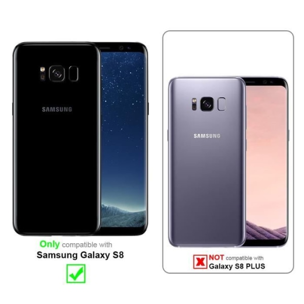 Fodral till Samsung Galaxy S8 Skal i SVART OPAL Fodral Skydd i härdat glas och TPU silikon