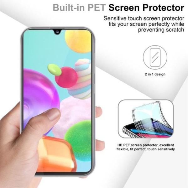 Cadorabo Fodral för Samsung Galaxy A41 i Transparent Fodral 360° Helkroppsskydd Skärmskydd