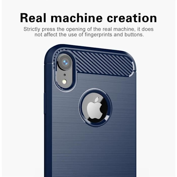 Fodral - CADORABO - iPhone XR - TPU Silikon - Carbon Design - Stötskydd Blå