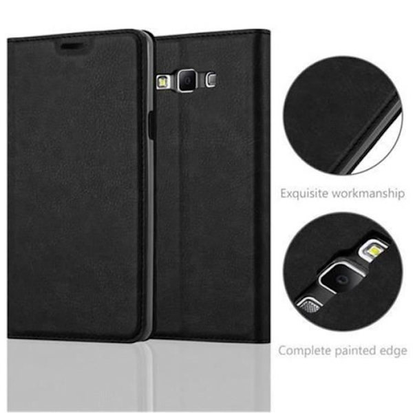 Samsung Galaxy A7 2015 (5) Fodral i NIGHT BLACK från Cadorabo (INVISIBLE MAGNETIC CLOSURE Design) Helt skyddsfodral med