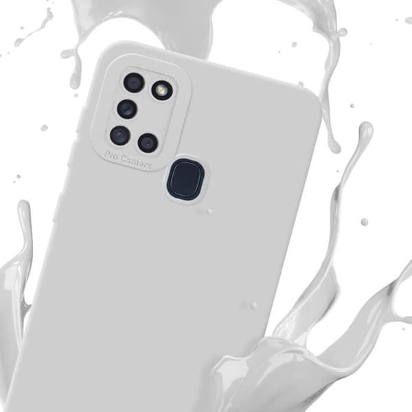 Skyddsfodral för Samsung Galaxy A21s i FLUID VIT Stötsäker Vit