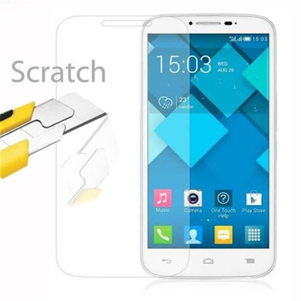 Cadorabo skärmskydd för Alcatel ONE Touch POP C9 0,3 mm rundade hörn härdat glas HÖG TRANSPARENS Transparent