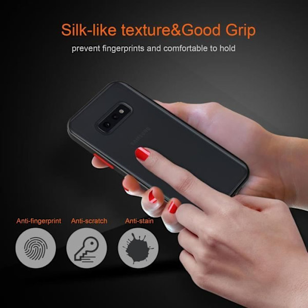 Coque - CADORABO - Samsung Galaxy S10e - Hybrid skydd - Silikon TPU - Matt svart Frostade Svart