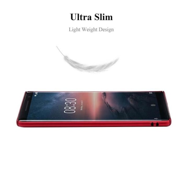 Coque - CADORABO - Nokia 8 Sirocco - Metallisk Röd - Stötskydd - Elegant Design Röd