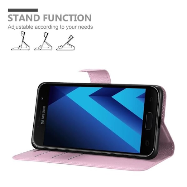Skydd för Samsung Galaxy A3 2017 - CADORABO - LOTUS ROSA - Syntetiskt läder - Magnetstängning - Ställfunktion LOTUS ROSA