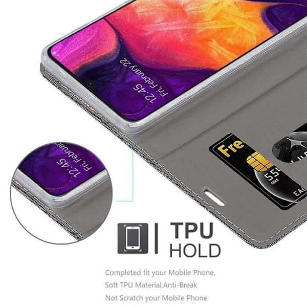 Cadorabo Fodral till Samsung Galaxy A50 i GRÅ SVART