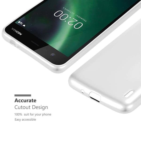 Skyddsskal för Nokia 2 2017 Skyddsskal i METALLISK SILVER Matt Design Grå