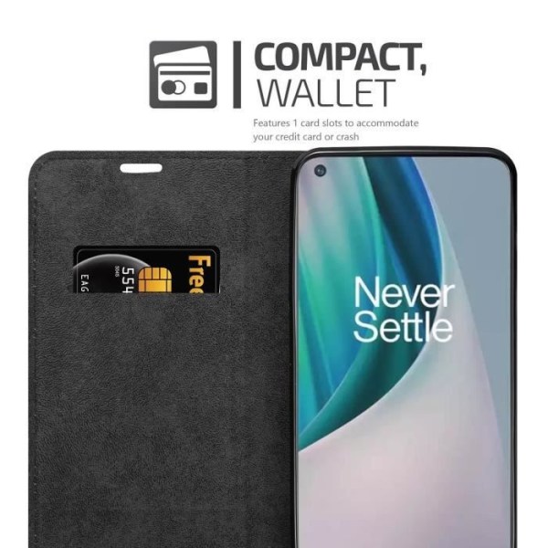 Fodral till OnePlus Nord N100 i NIGHT BLACK Cadorabo Cover Protection magnetisk stängning