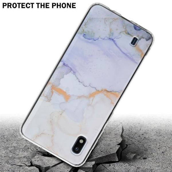 Coque - CADORABO - Samsung Galaxy A10/M10 - Vit Vit Lila Guld - Skydd Silikon TPU - Trendig Design Vit, Lila, Guld