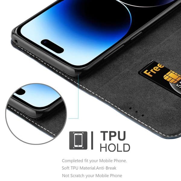 iPhone 14 PRO Fodral i BLÅ BRUN Skyddsetui Blå
