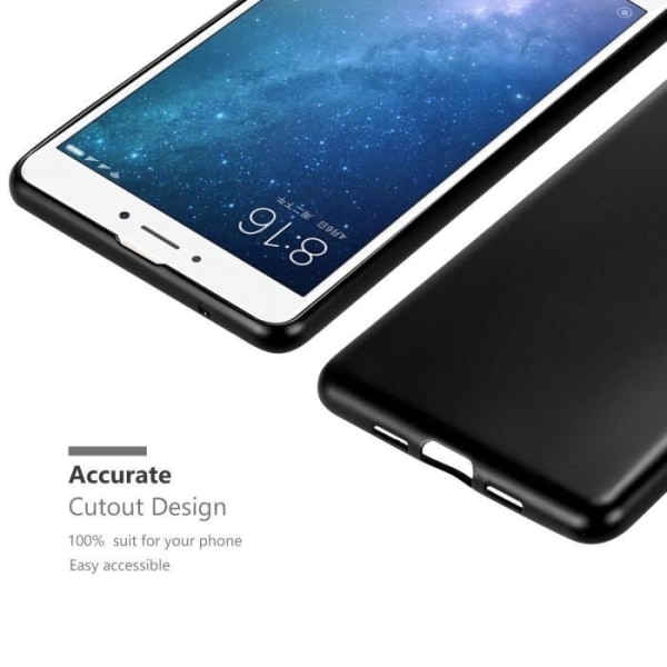 Fodral - CADORABO - Xiaomi Mi MAX 2 - TPU silikonskydd - Smal design - Matt svart färg Svart