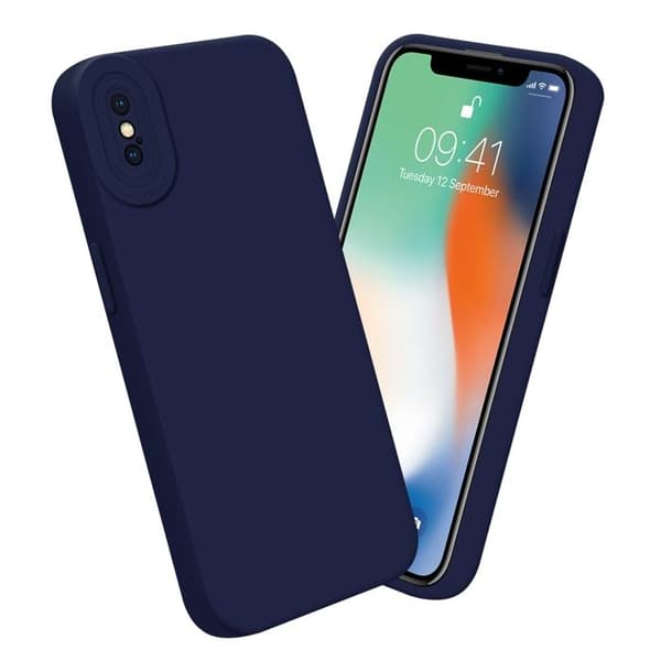 Skyddsfodral för iPhone XS MAX i MÖRKBLEU FLUID Stötsäker Blå