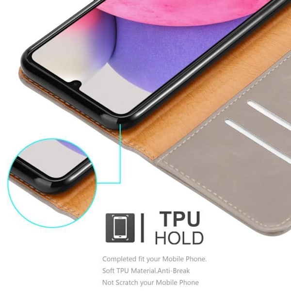 Cadorabo Fodral för Samsung Galaxy A33 5G i CAPPUCINO BRUNT Skyddsfodral Stativfunktion Marrone Cappuccino