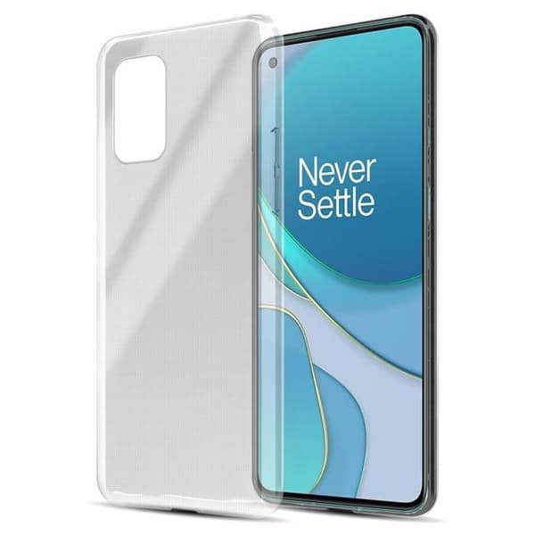 Transparent stötsäker silikonfodral för OnePlus 8T Vit
