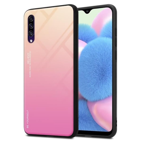Coque - CADORABO - A50 4G / A50s / A30s - Bicolor Gul/Rosa - TPU-skydd - Halkfri Gul, Rosa