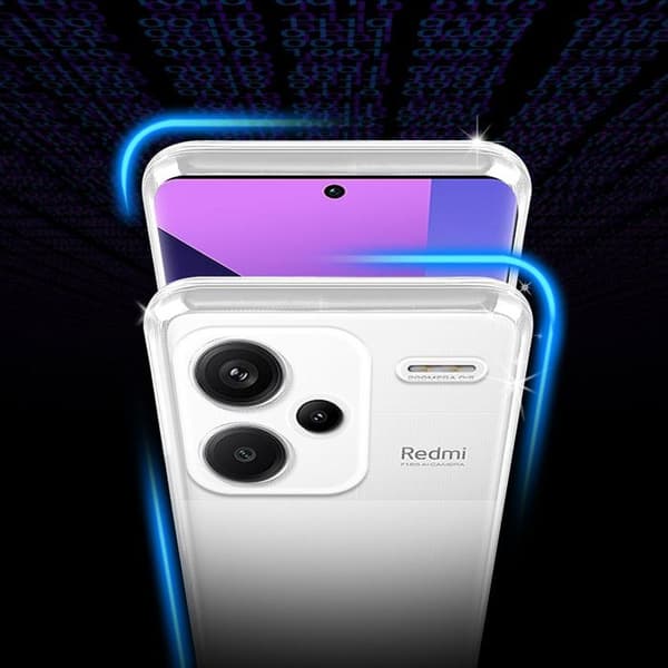 Transparent stötsäker silikonfodral för Xiaomi RedMi Note 13 Pro Plus Vit