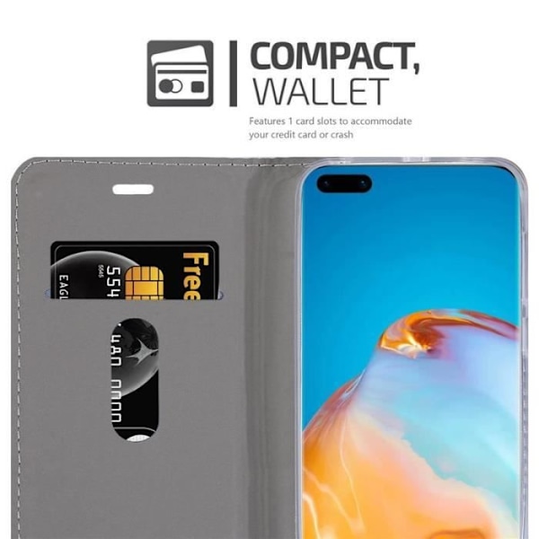 Plånboksfodral - CADORABO - Huawei P40 PRO - Imiterat läder - Tygdesign - Magnetisk stängning Svart