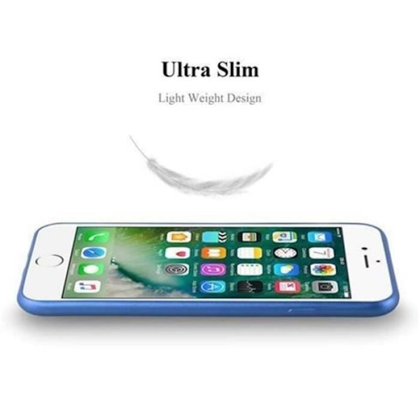 Apple iPhone 8 PLUS-fodral - iPhone 7 PLUS - iPhone 7S PLUS i METALLIC BLUE från Cadorabo (METALLIC MATT Design) Gel TPU-skal