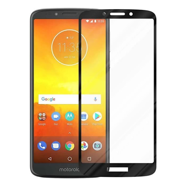 Härdat glas för Motorola MOTO E5 TRANSP, SVART filmskydd Motorola MOTO E5 komplett skärm Motorola MOTO E5 härdat display