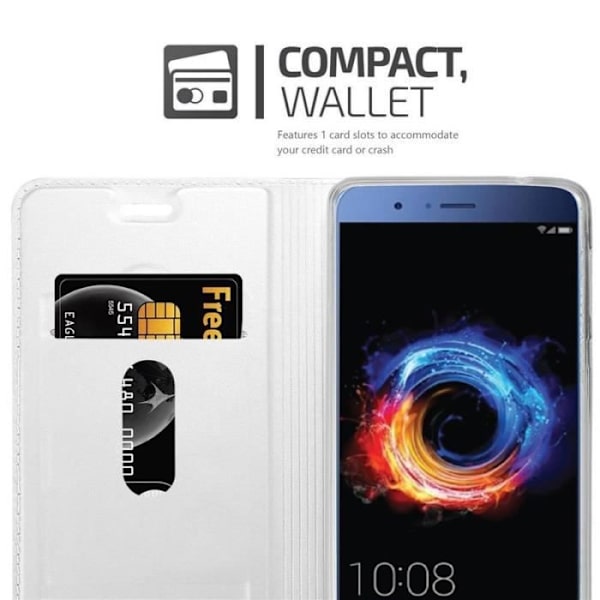 Honor 8 PRO Fodral - CADORABO - Grå - Magnetskydd - Kortfack - Elegant design Grå