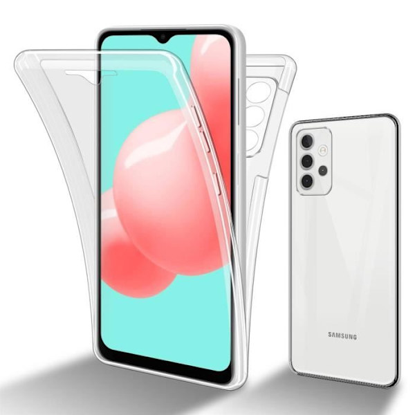 Cadorabo Fodral för Samsung Galaxy A32 4G i Transparent Fodral 360° Helkroppsskydd Skärmskydd Transparent