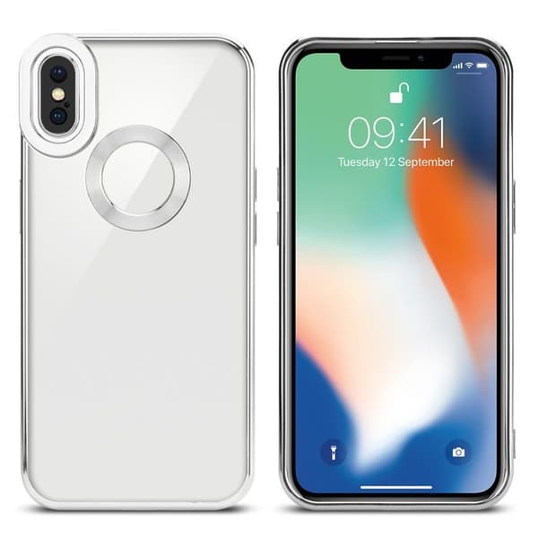 Transparent iPhone XS MAX-fodral - Silver Stötskydd Chrome Design Vit