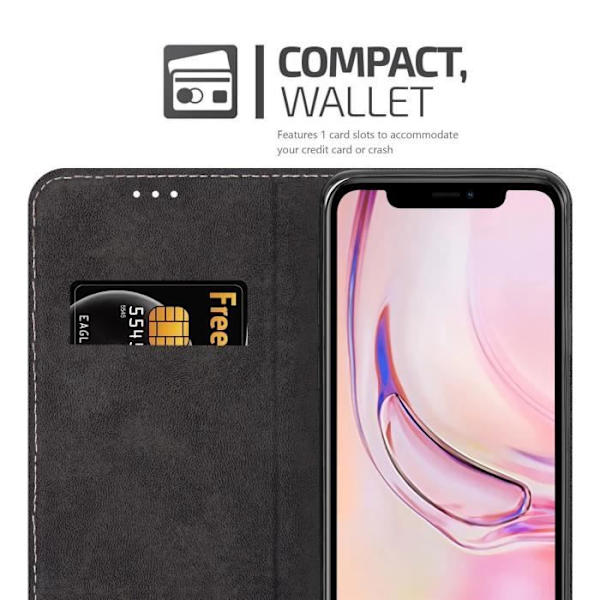 Etui för Apple iPhone 13 PRO MAX - CADORABO - RÖD SVART - Syntetläder - Magnetstängning - Ställfunktion RÖD SVART