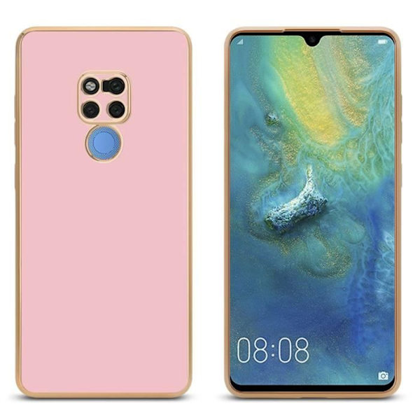 Hus för Huawei MATE 20 - CADORABO - Silikon TPU-fodral - Kameraskydd - Glänsande - Roséguld Rosa - Guld