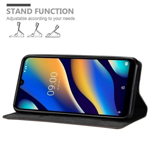 Plånboksfodral - CADORABO - WIKO View 3 LITE - Läderimitation - Magnetisk stängning - Ultratunn kastanj