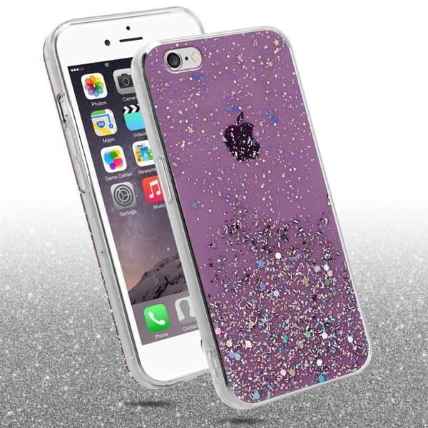 iPhone 6 PLUS / 6S PLUS Skal Lila med Glitter Skydd Glittrande Design Violett