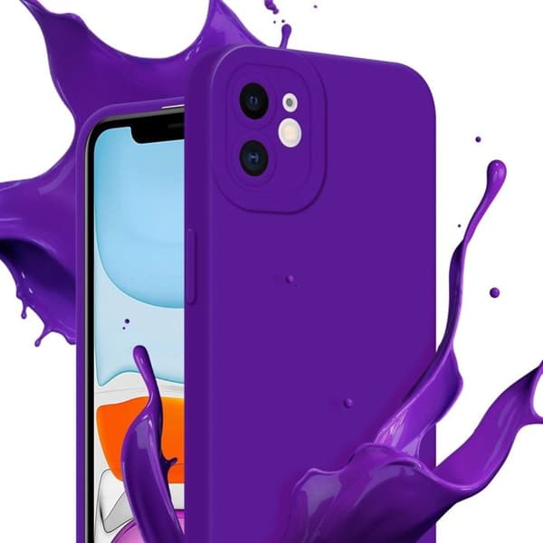 Skyddsfodral för iPhone 12 i MÖRKLILA FLUID Antichock Violett