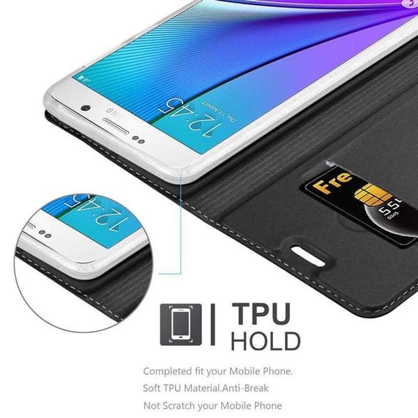 Flipfodral för Samsung Galaxy NOTE 5 Klassisk svart plånbok Stötsäker Svart