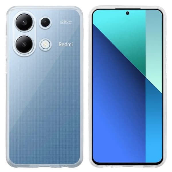 Transparent stötsäker silikonfodral för Redmi Note 13 4G Vit