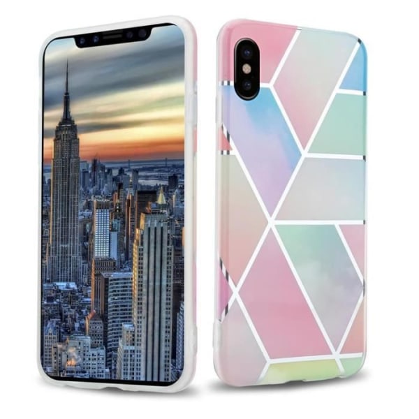 Coque - CADORABO - iPhone X / XS - Marmor Regnbåge - Skydd i silikon TPU - 0.5 mm Regnbåge