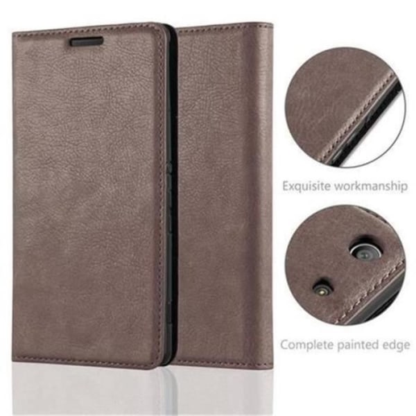 Sony Xperia M5-fodral i KAFFEBRUNT från Cadorabo (INVISIBLE MAGNETIC CLOSURE Design) Helt skyddsfodral med flipflik