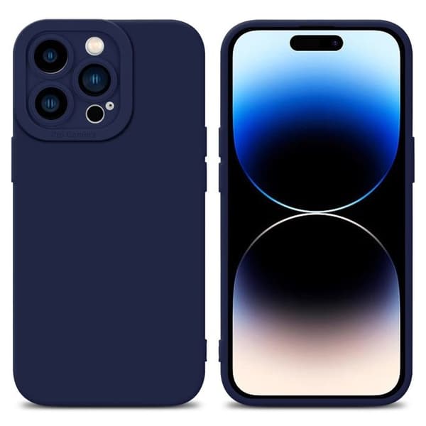 Skyddsfodral för iPhone 14 PRO i MÖRKBLADE FLUID Antichock Blå