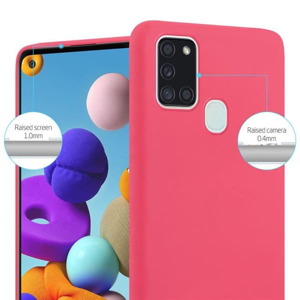 Skyddsskal för Samsung Galaxy A21s CANDY RÖD Stötsäker Silikon Röd