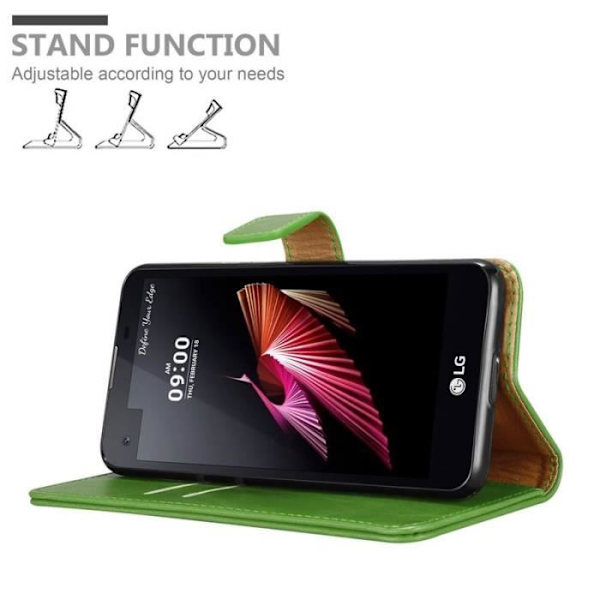 Fodral - CADORABO - LG X SCREEN - Läderimitation - Grön - Stativfunktion Grön
