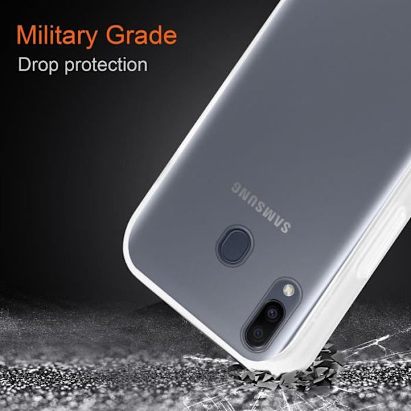 Étui - CADORABO - Samsung Galaxy M20 - Transparent Givré - Stötsskydd - Matt Design Transparent Frostad