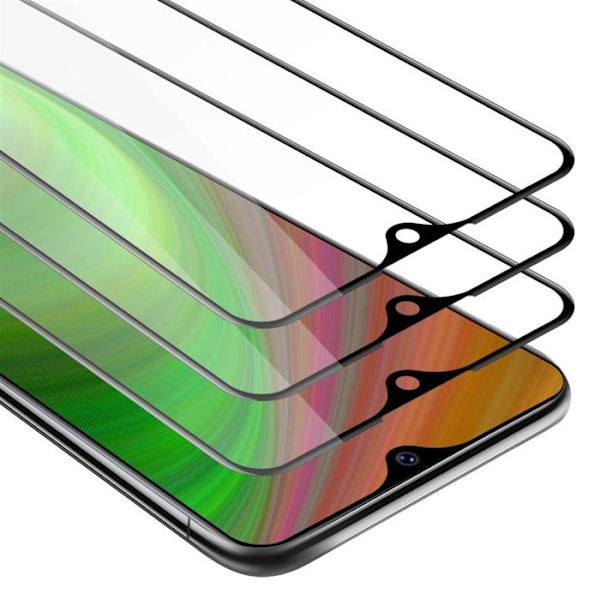 3x Full Safety Härdat Skärmglas för Vivo Y91C Transparent skyddsfilm med svart härdat glas Svart